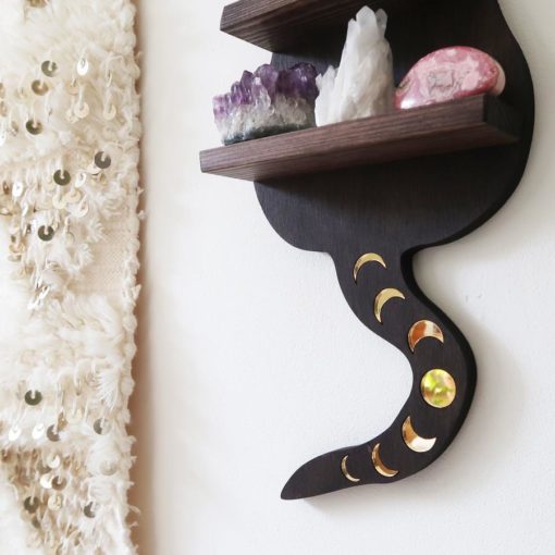 Cosmic Kitty Mirror Wooden Cat Shelf 1