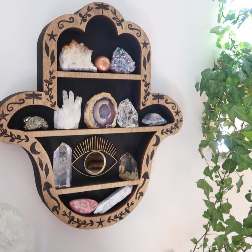 Hamsa Hand Crystal Shelf coppermoonboutique 1
