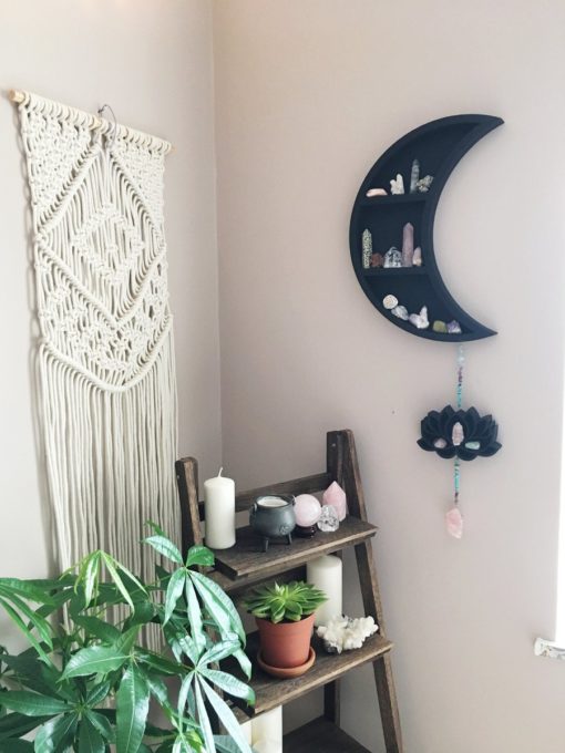 Large Moon and Lotus Hanging Shelf coppermoonbout 1 1