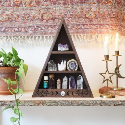 Moon Phase Engraved Triangle Shelf 1