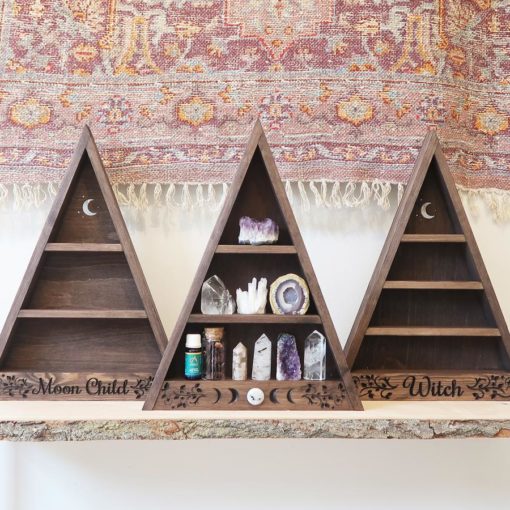 Moon Phase Engraved Triangle Shelf 3