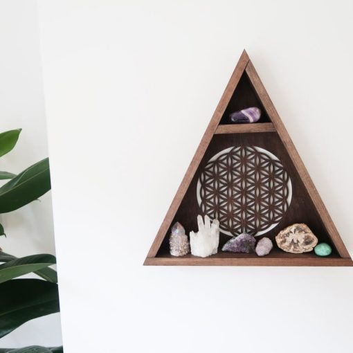 Flower Of Life Triangle Shelf coppermoonboutique