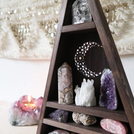 Mandala Moon Triangle Crystal Shelf 1