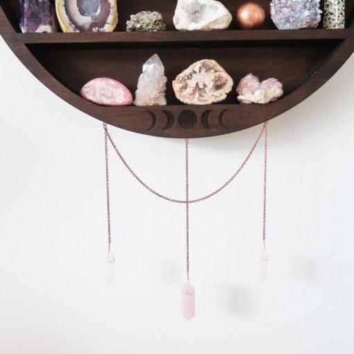 Moon and Crystal Cluster Moonphase Mirror Shelf y 1