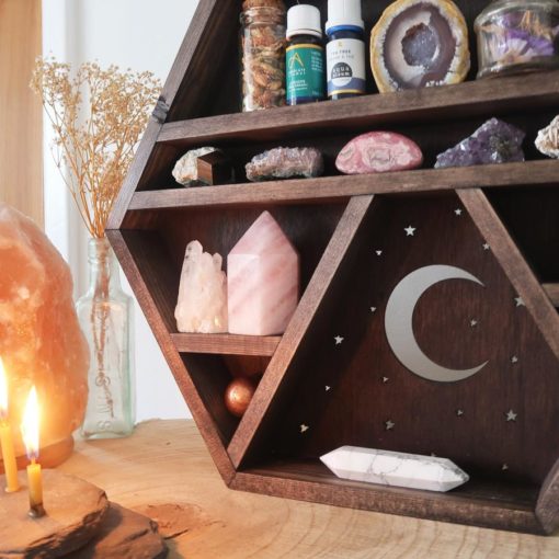 Moon and Stars Wooden Crystal Shelf coppermoonbou 1