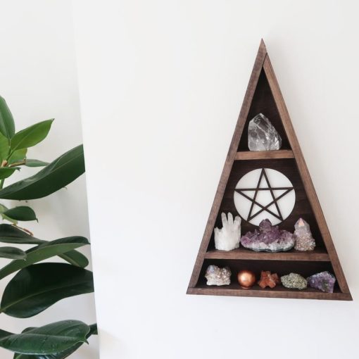 Pentagram Triangle Crystal Shelf coppermoonboutique