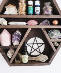 Pentagram Wooden Crystal Shelf coppermoonboutique 2