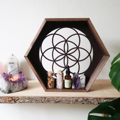 Seed Of Life Hexagon Crystal Shelf