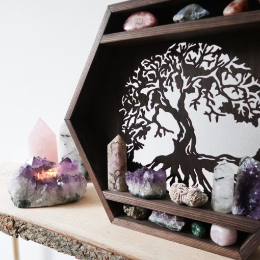 Tree Of Life Hexagon Crystal Shelf 2