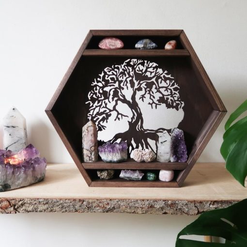 Tree Of Life Hexagon Crystal Shelf 3