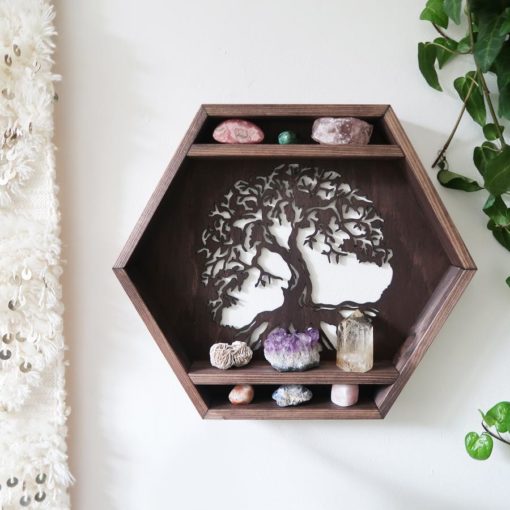 Tree Of Life Hexagon Crystal Shelf