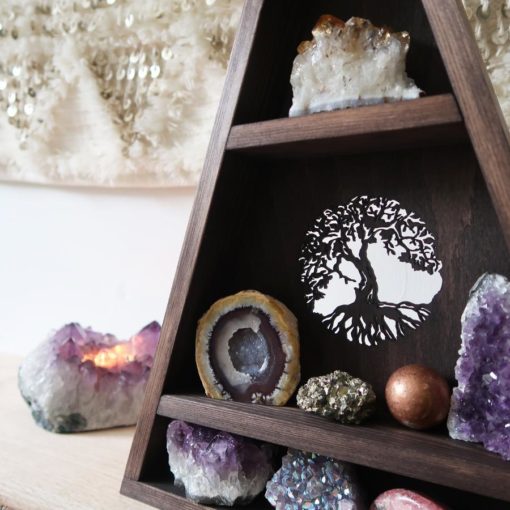 Tree Of Life triangle crystal display shelf
