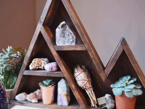 Triangle Crystal Shelf coppermoonboutique