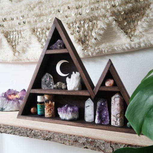 Triangle Moon Crystal Shelf